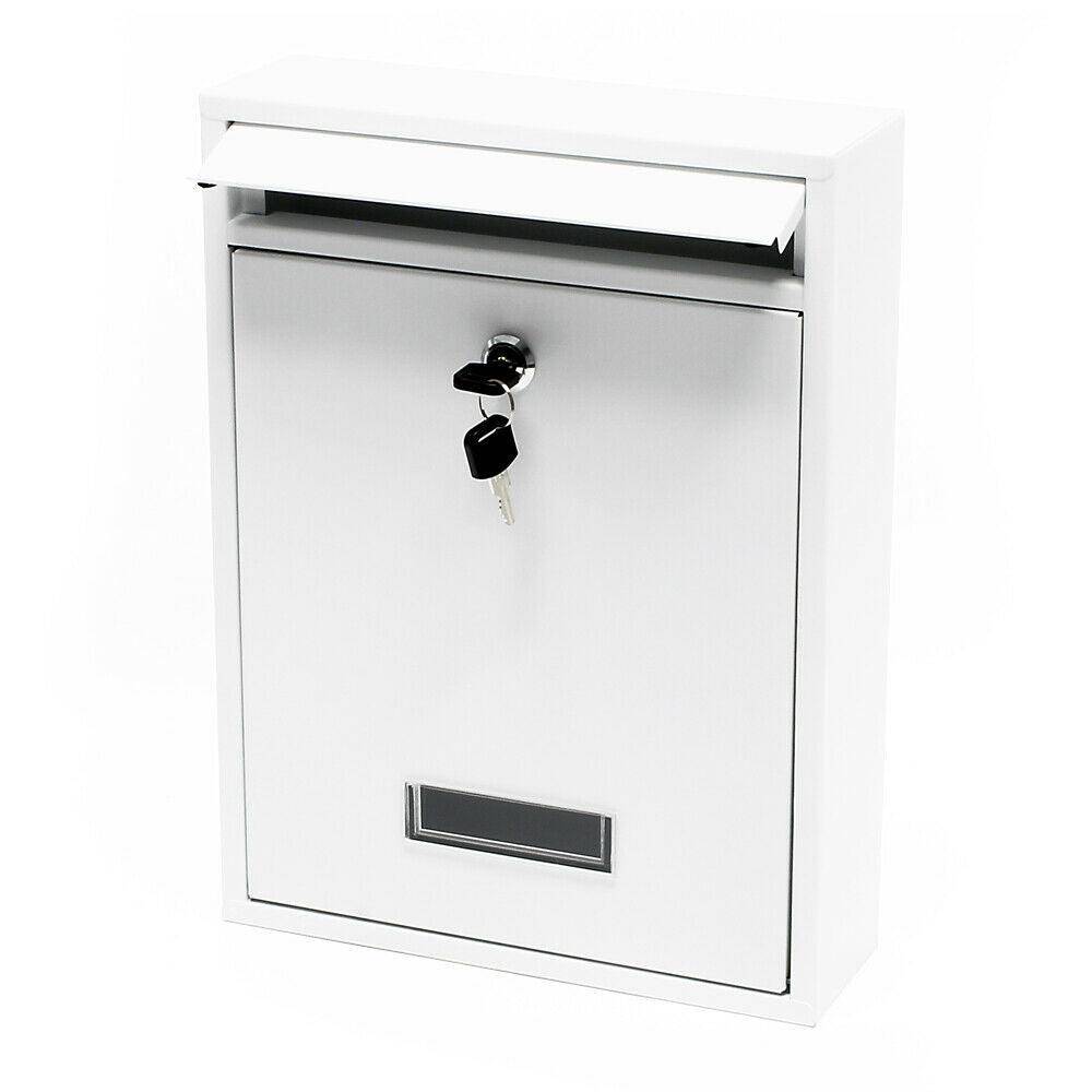 Helloshop26 - Boite aux lettres design murale courrier acier galvanisé 21,5 x 9 x 32 cm blanc - Imagen 3