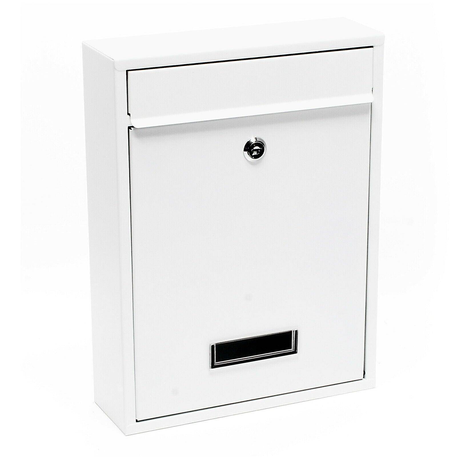 Helloshop26 - Boite aux lettres design murale courrier acier galvanisé 21,5 x 9 x 32 cm blanc - Imagen 1