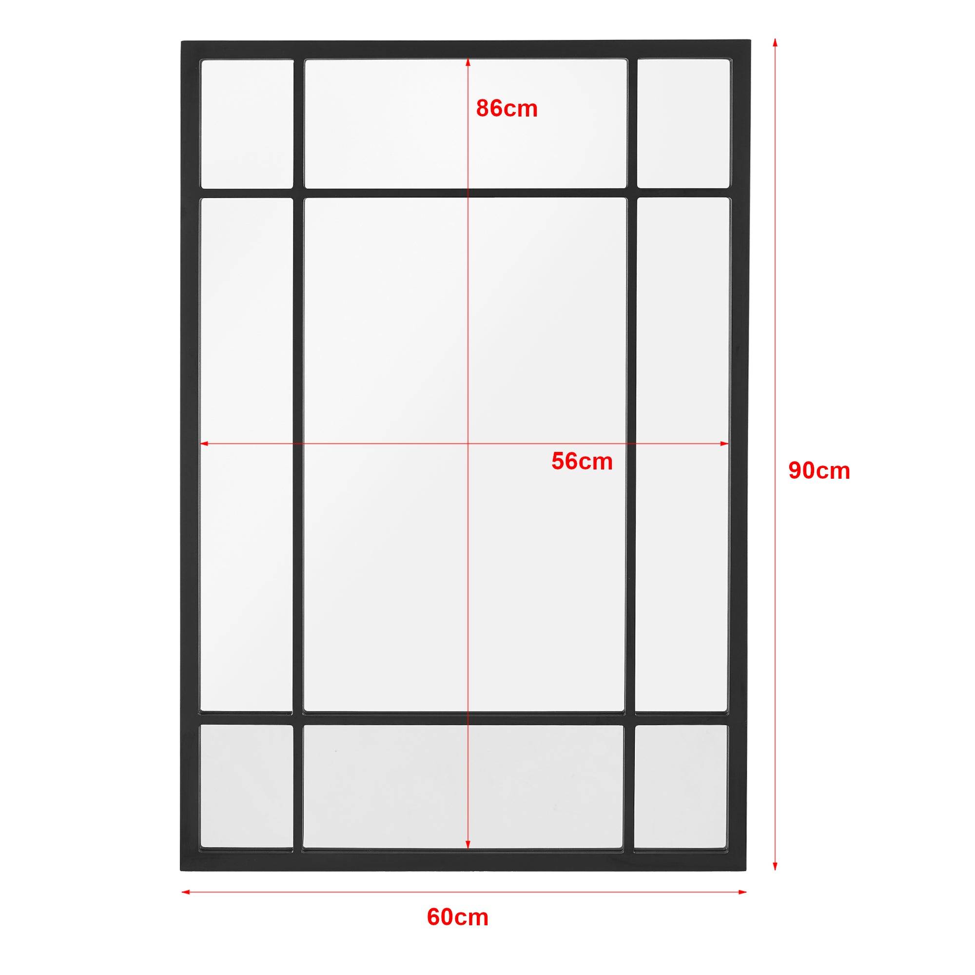 Helloshop26 - Miroir mural rectangulaire 90 x 60 cm noir mat - Image 2