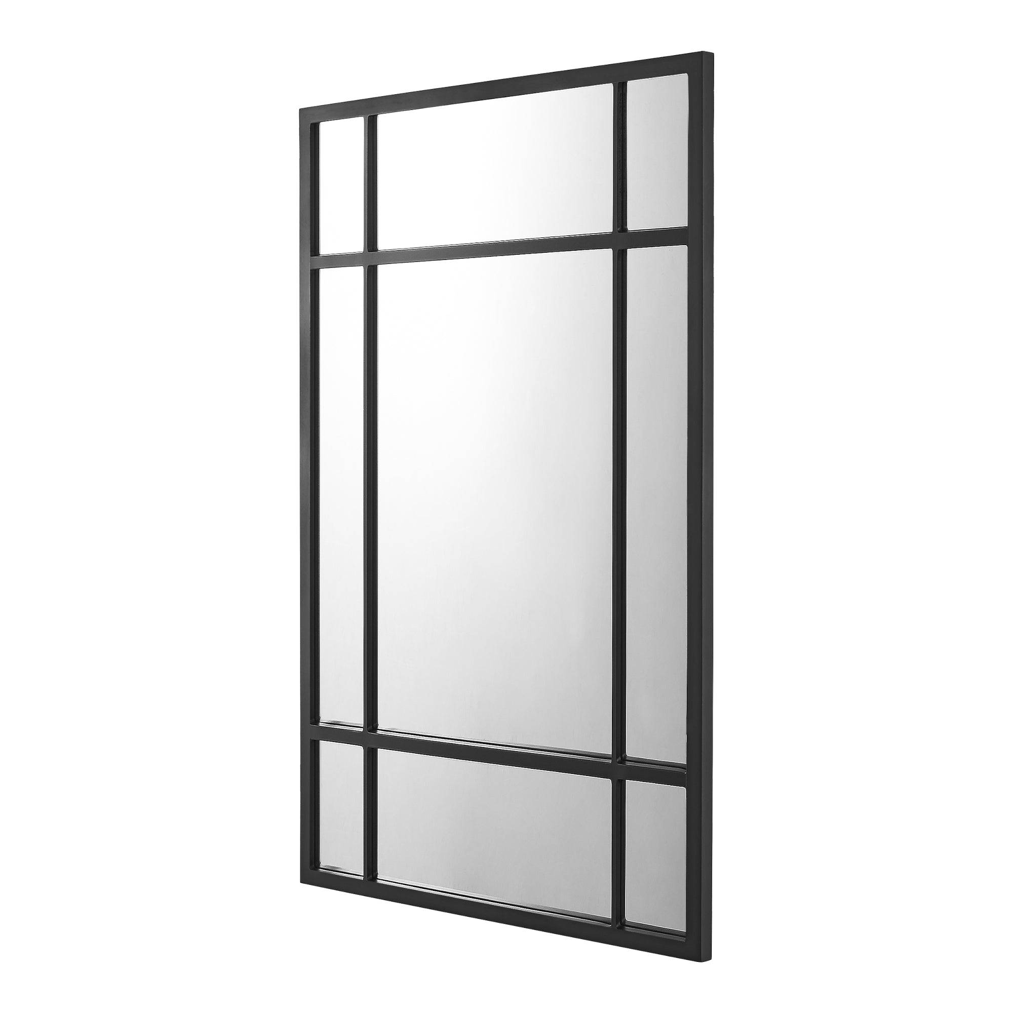 Helloshop26 - Miroir mural rectangulaire 90 x 60 cm noir mat - Image 1