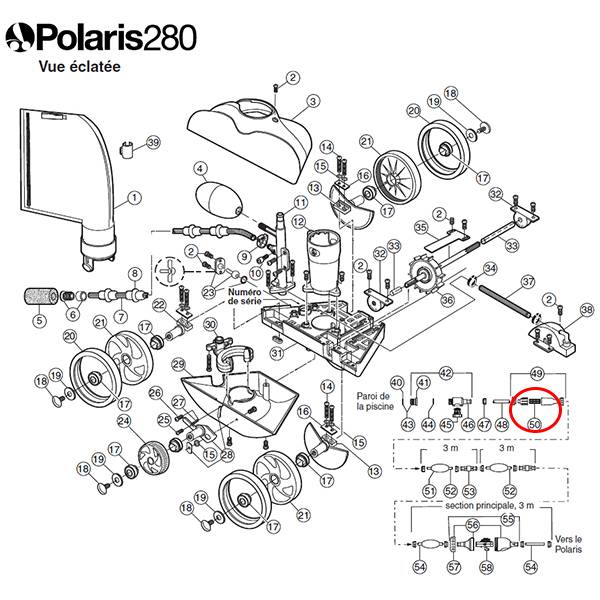 Crépine métal filtre en ligne pour polaris 180/280/380 48-222 Polaris - Imagen 2