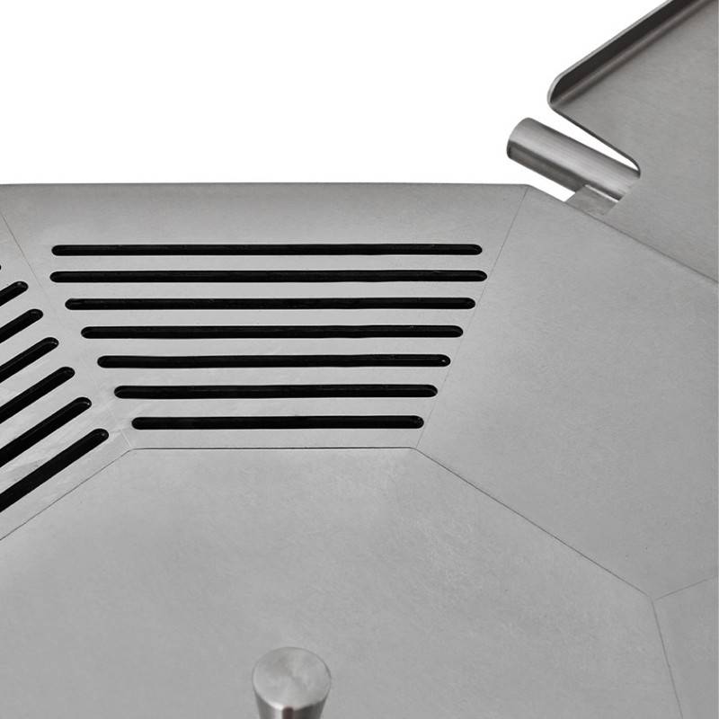 Brasero - Barbecue bois, plancha et braséro - BRASERO Design - 3 en 1 - Plaque inox XXL et grille - Imagen 8