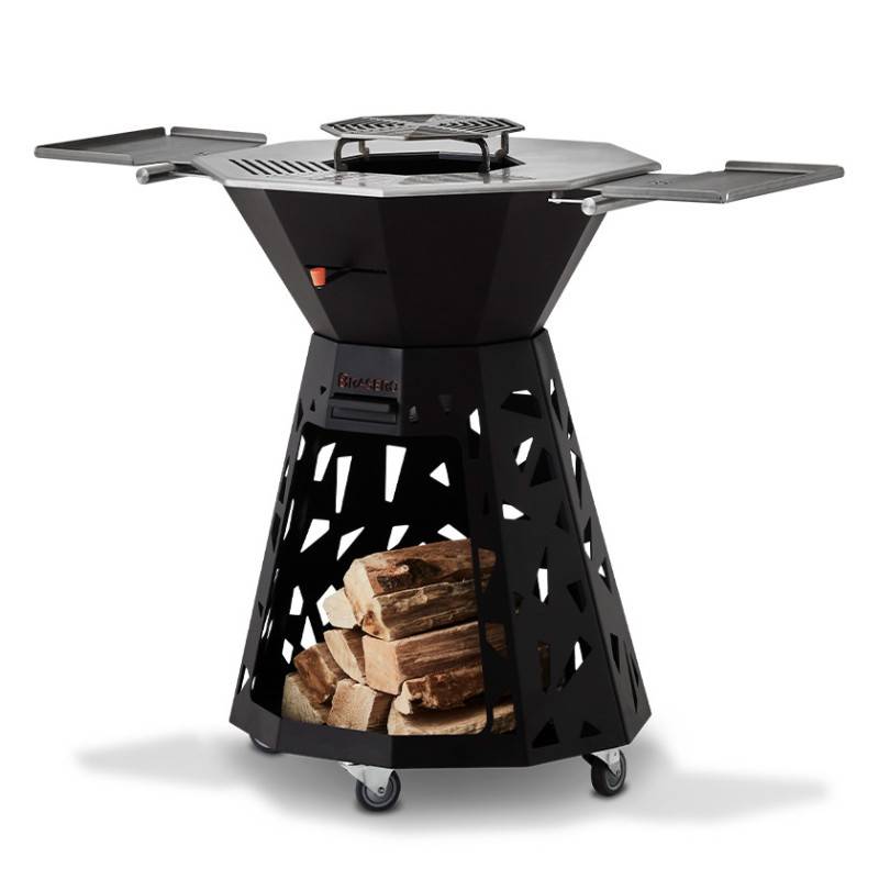 Brasero - Barbecue bois, plancha et braséro - BRASERO Design - 3 en 1 - Plaque inox XXL et grille - Imagen 1