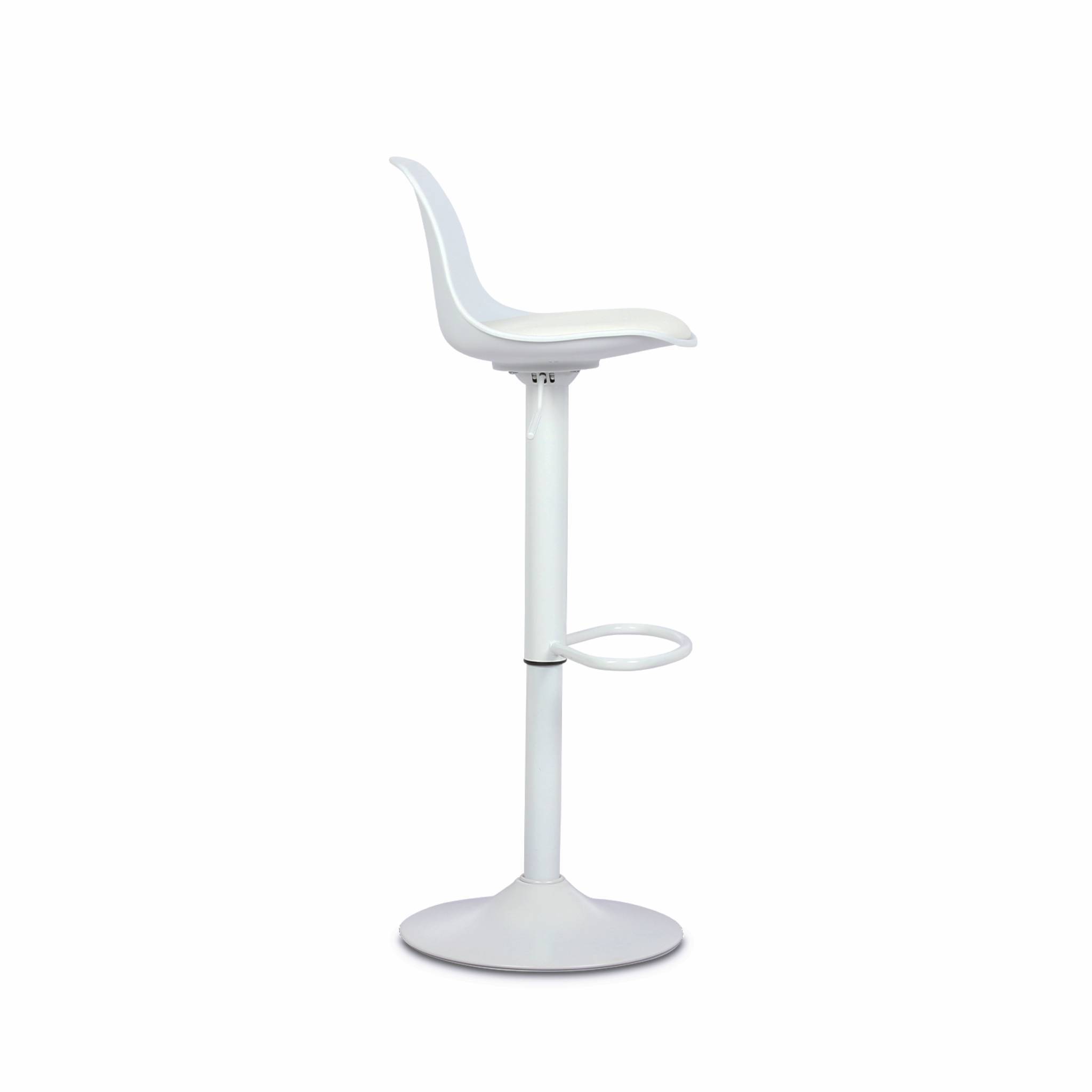 sweeek - Lot de 2 tabourets de bar réglables 61.5/83.5cm - Noah - simili cuir blanc - hauteur réglable. repose-pieds | sweeek - Image 6