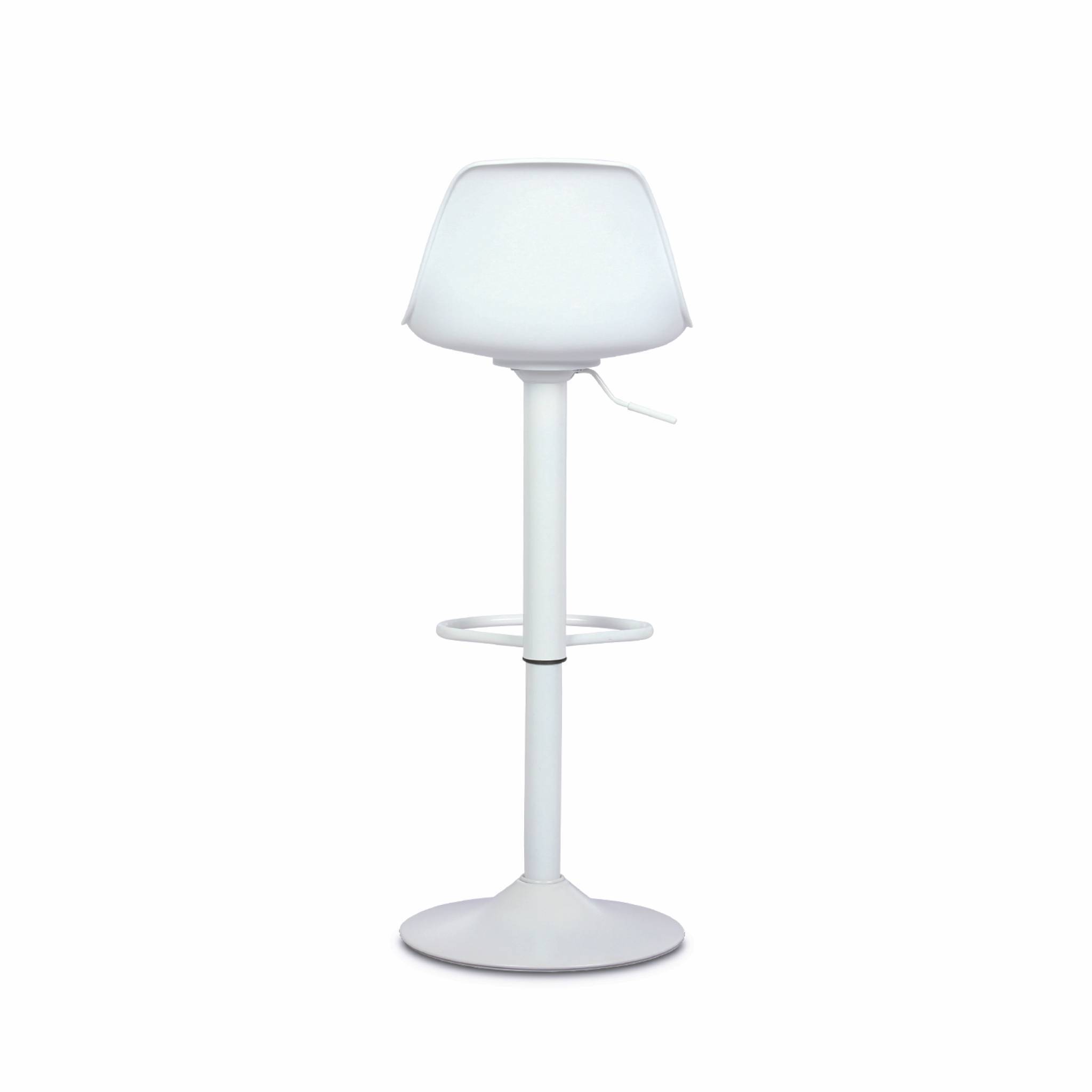 sweeek - Lot de 2 tabourets de bar réglables 61.5/83.5cm - Noah - simili cuir blanc - hauteur réglable. repose-pieds | sweeek - Image 7