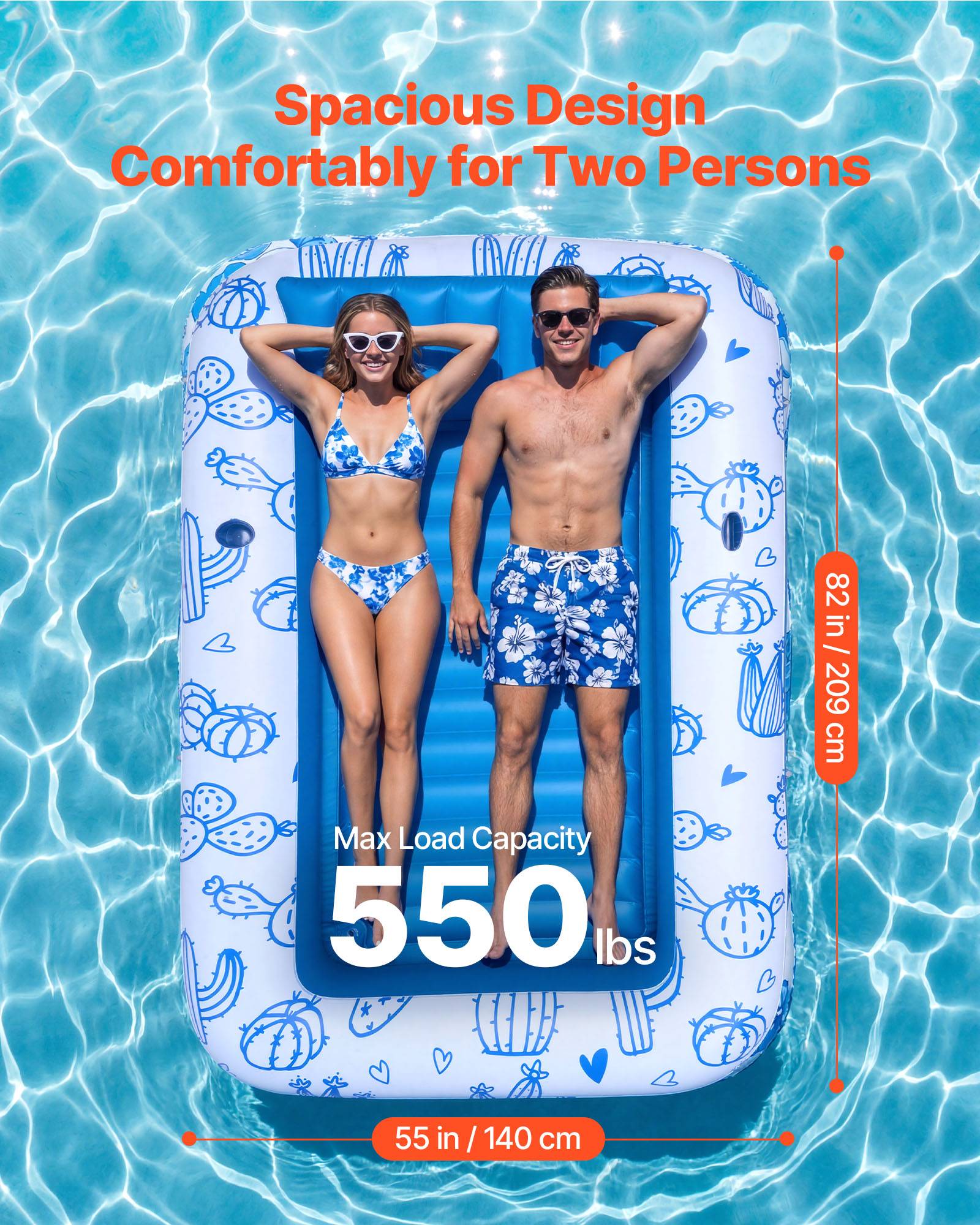 Vevor - VEVOR Matelas Gonflable Piscine avec Pare-solaire Bain de Soleil Flottant 250 kg - Image 3