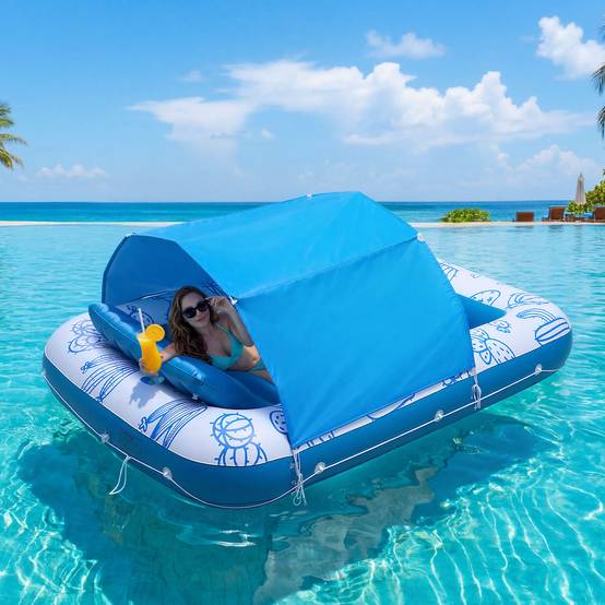 Vevor - VEVOR Matelas Gonflable Piscine avec Pare-solaire Bain de Soleil Flottant 250 kg - Image 8