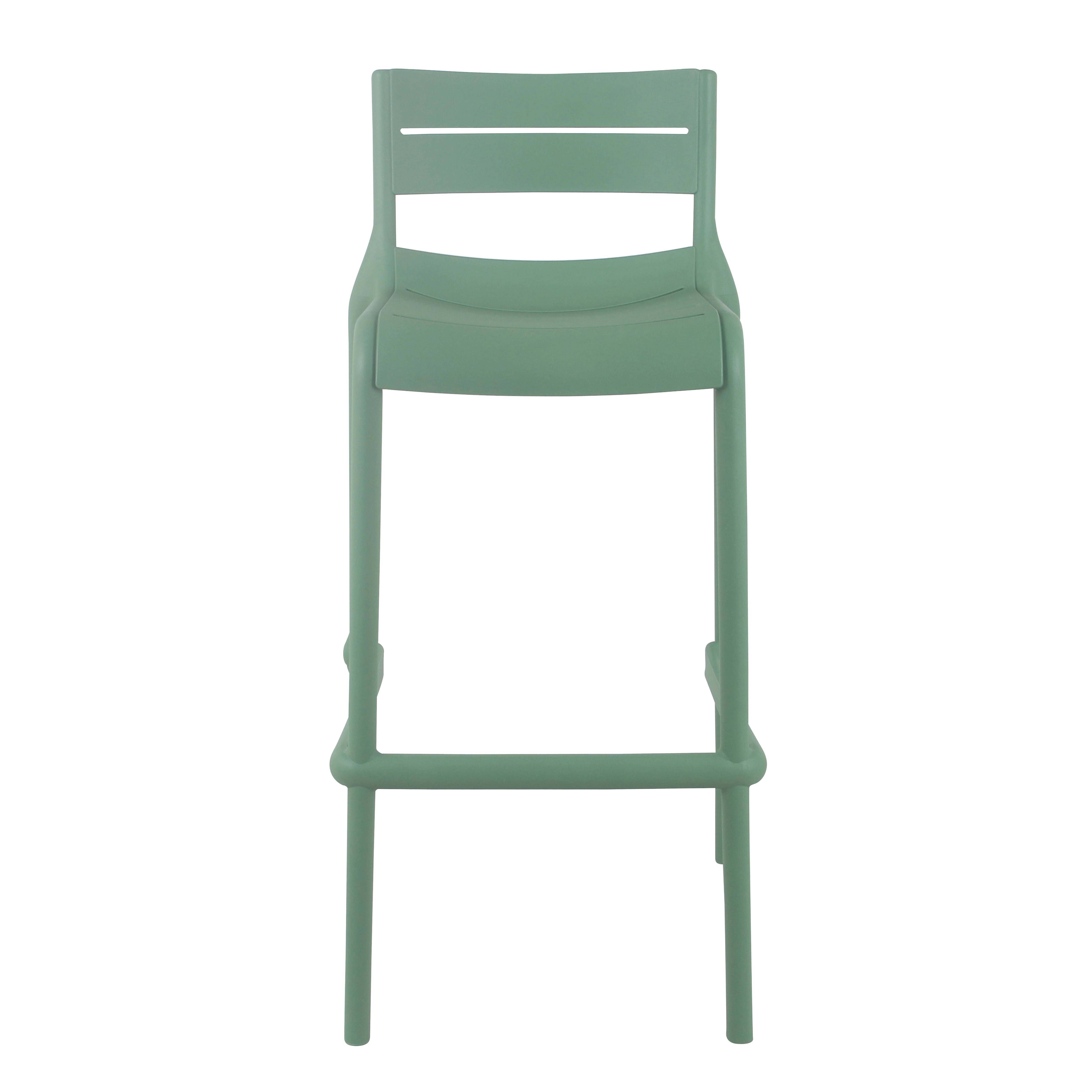 Oviala - Chaise haute vert sauge de terrasse en plastique - Oviala - Imagen 2