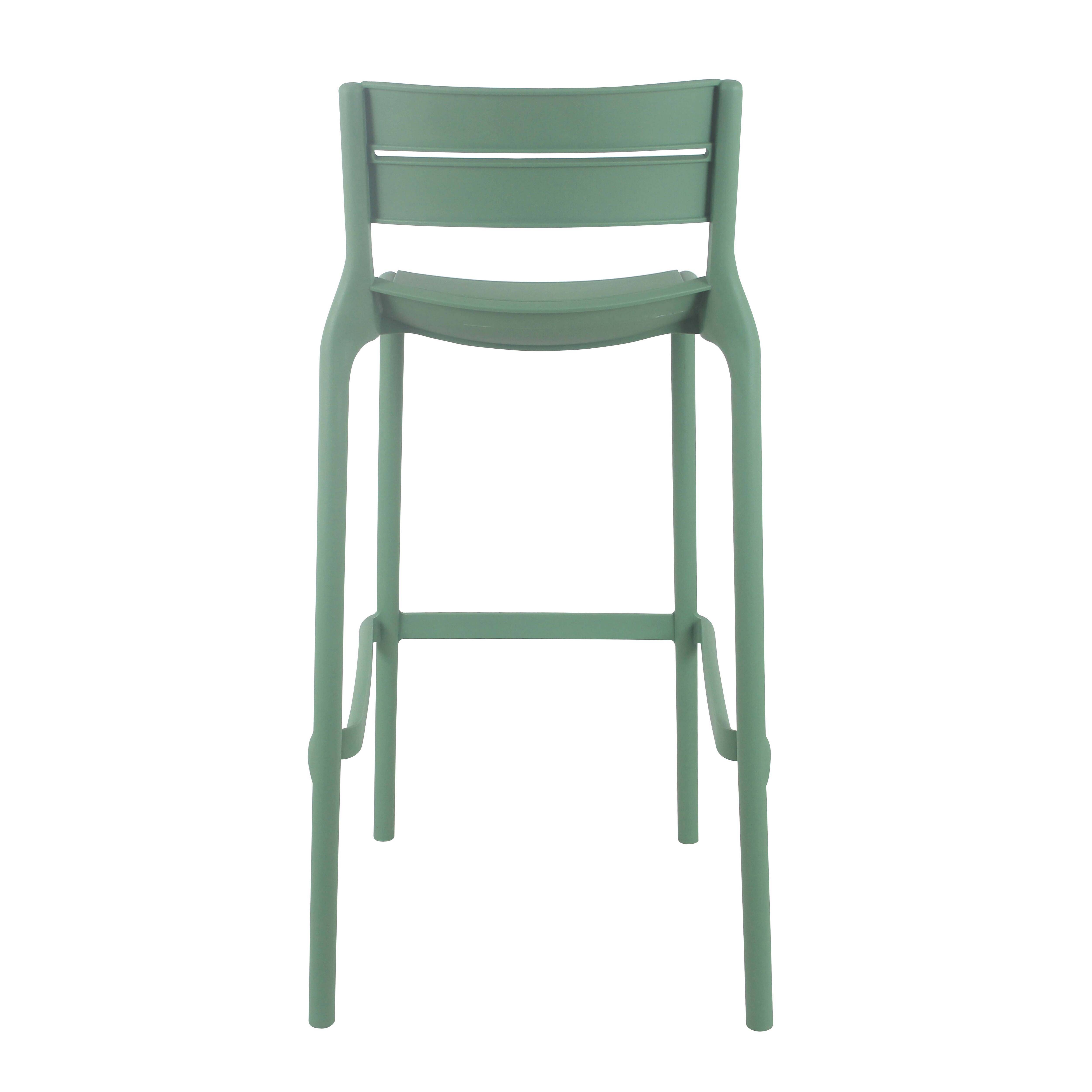 Oviala - Chaise haute vert sauge de terrasse en plastique - Oviala - Imagen 3