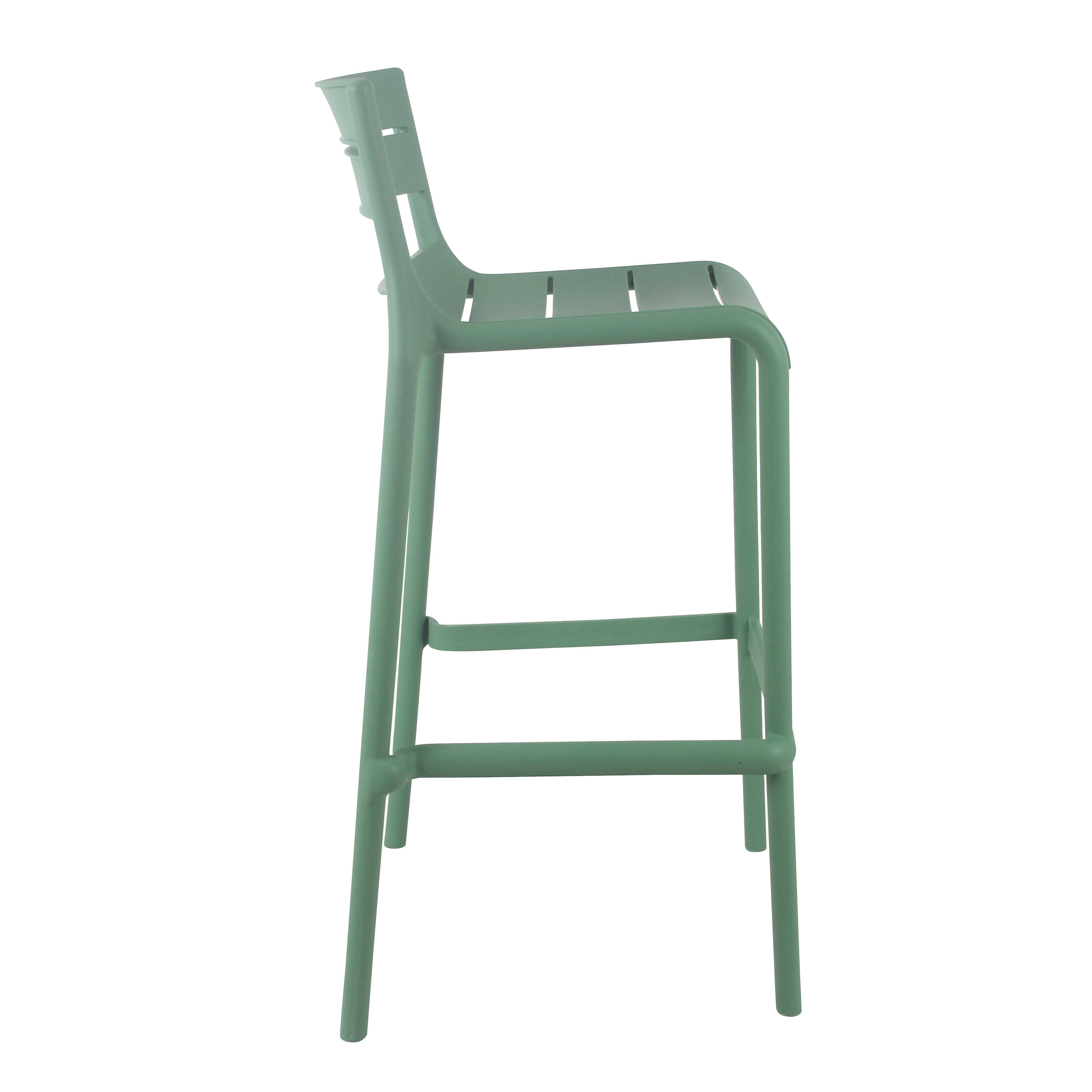 Oviala - Chaise haute vert sauge de terrasse en plastique - Oviala - Imagen 4