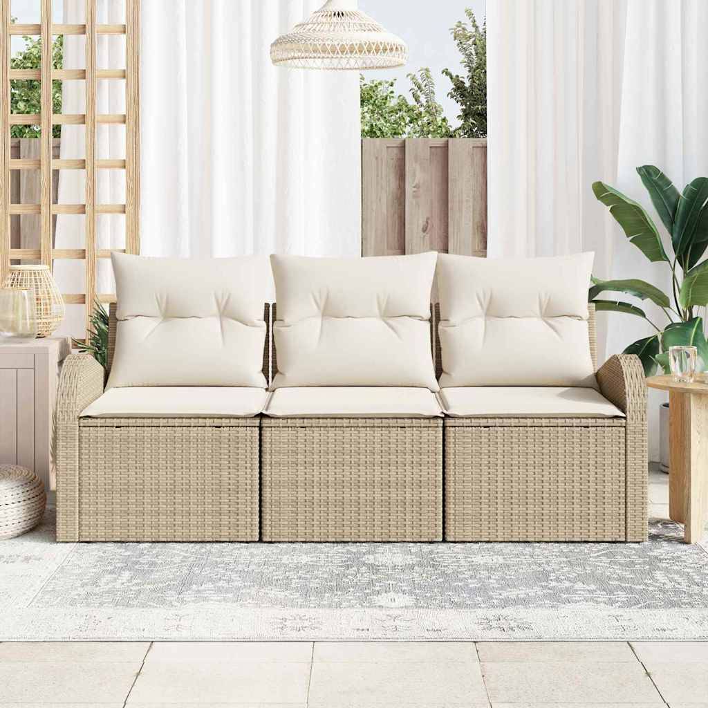 Vidaxl - Ensemble de canapé de jardin-Salons de jardin Beige polyrotin 489706 - Image 3
