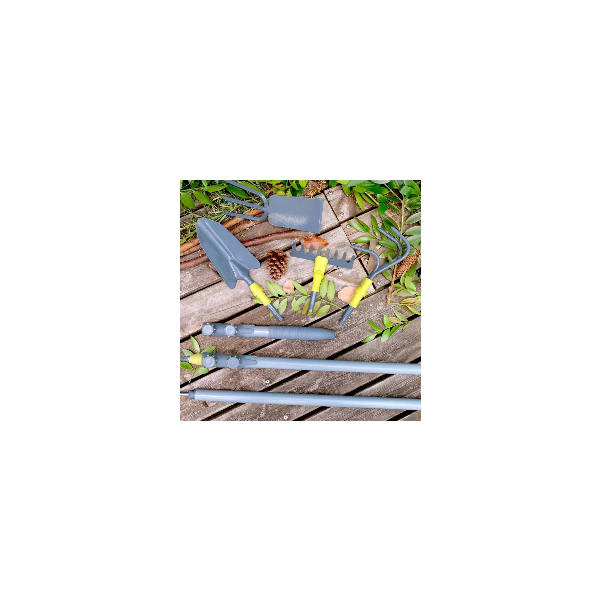 Lot d'outils de jardin - Suan - En acier - Multifonctions - Système à clips - Imagen 1