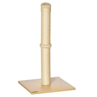 Griffoir pour chat avec poteau en sisal de 60 cm de haut et base en aggloméré, beige
