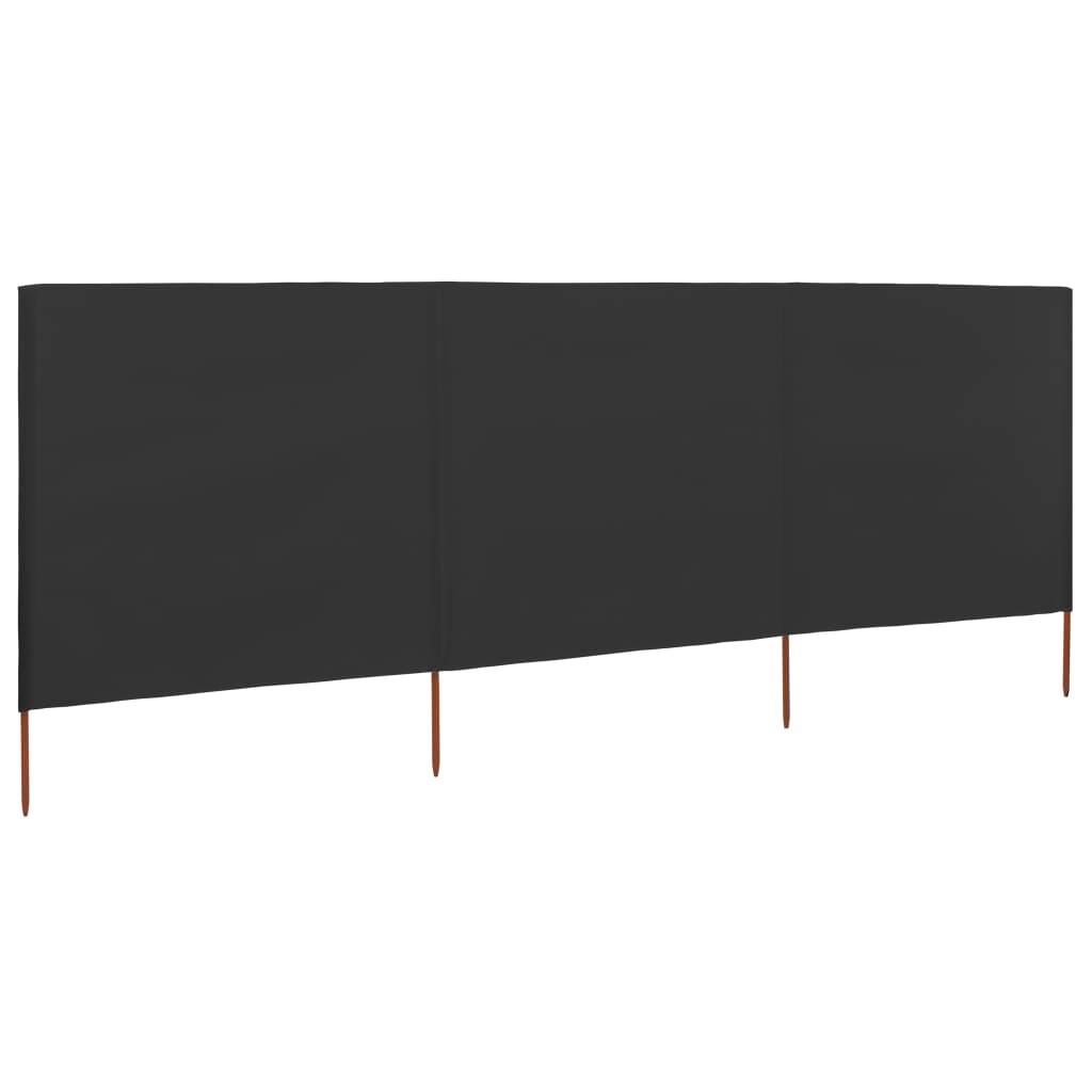 Helloshop26 - Brises-vue paravent 3 panneau x tissu 400 x 160 cm anthracite - Imagen 2