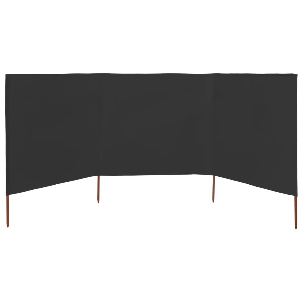 Helloshop26 - Brises-vue paravent 3 panneau x tissu 400 x 160 cm anthracite - Imagen 3