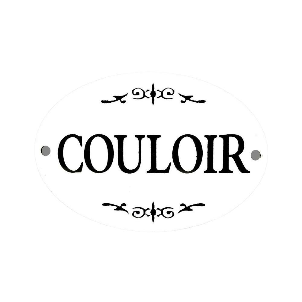 ~ Plaque de porte décorative vintage couloir fer blanc noir 10.5x8cm Chemin de campagne - Imagen 1