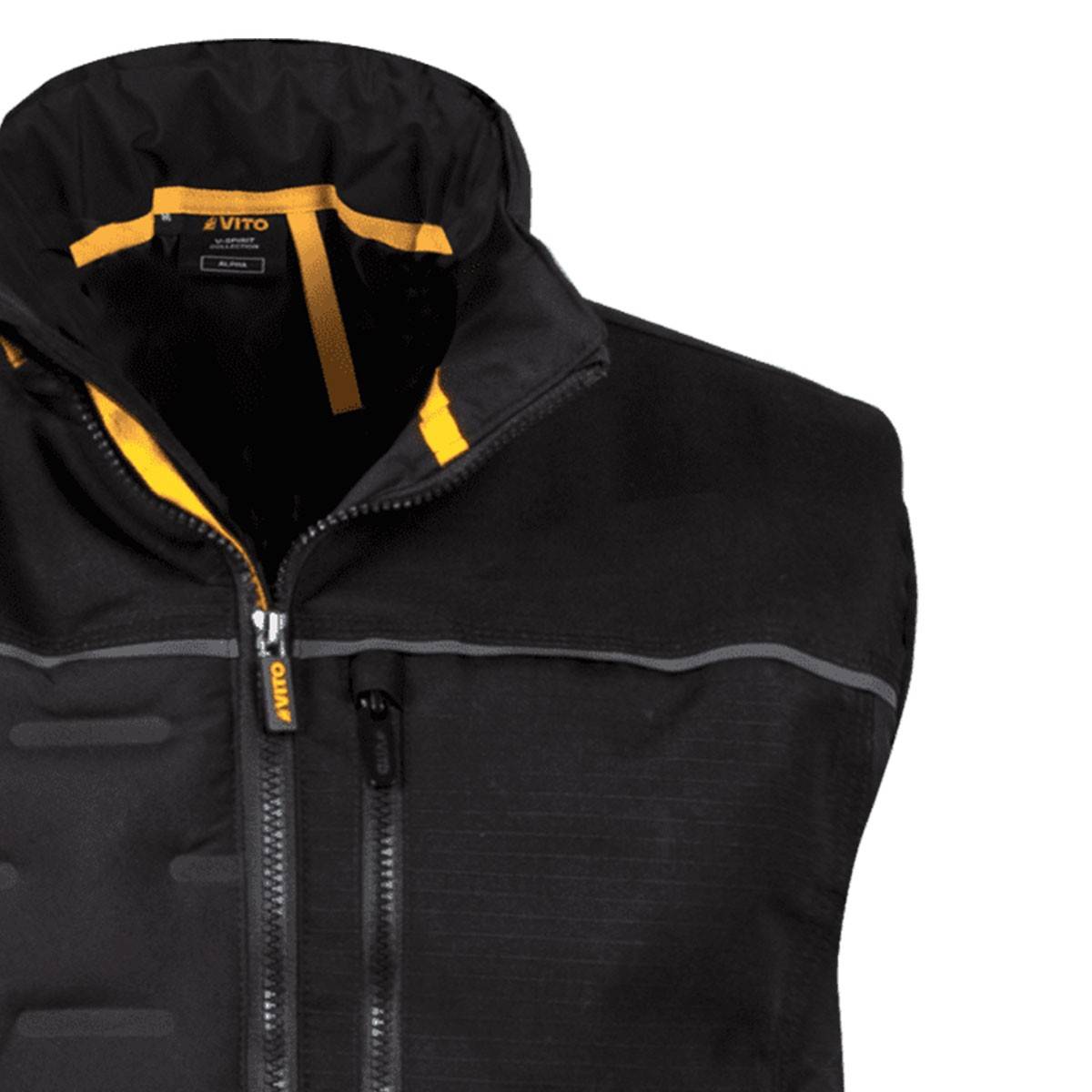 Vito - Gilet de travail sans manche Noir Taille XXL Doudoune Tissu Respirant VITO - Imagen 3