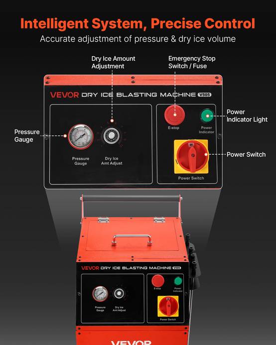 Vevor - VEVOR Machine projection glace sèche, 5 kg. Nettoyage cryogénique, 4 buses. - Image 4
