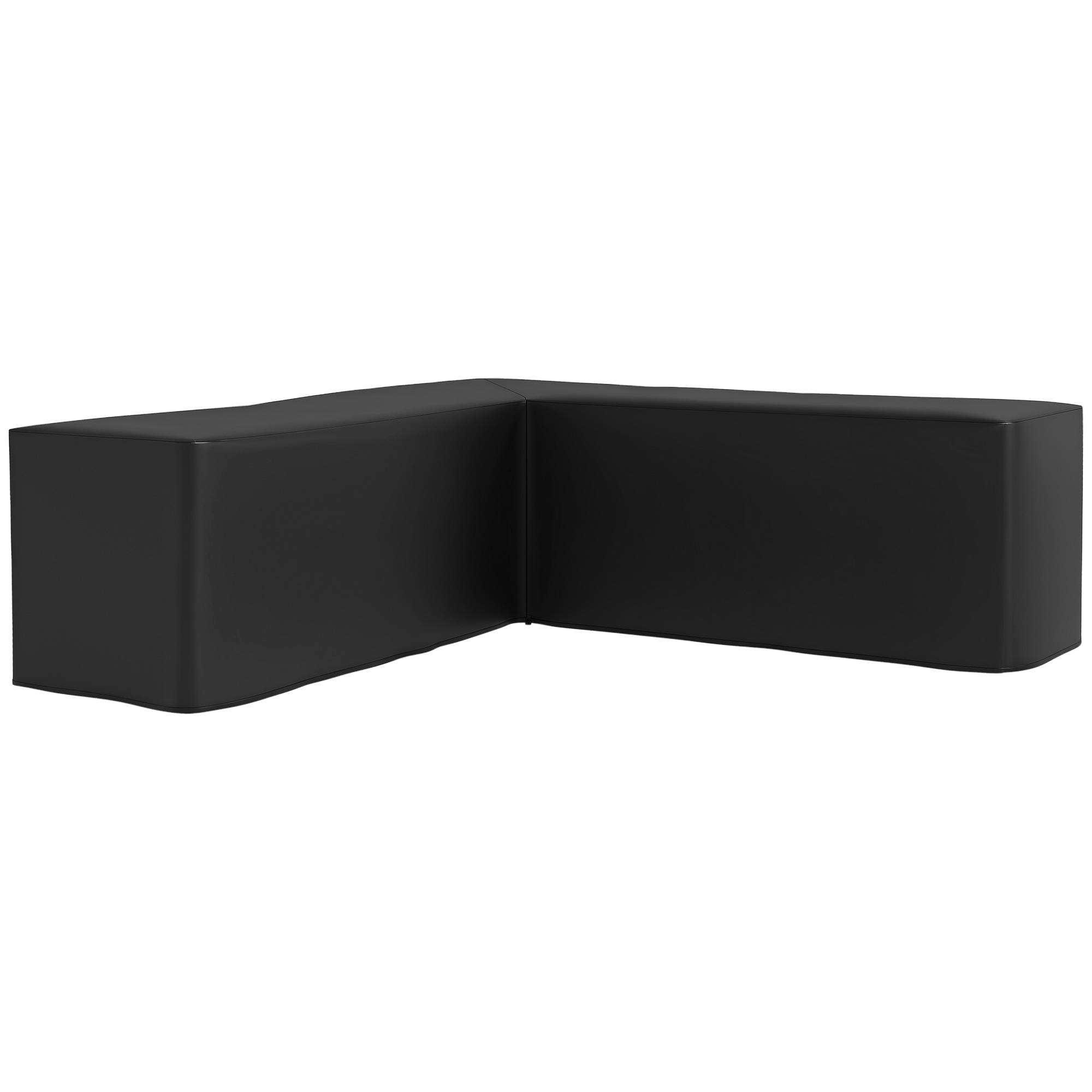 Housse de protection pour mobilier de jardin, en forme de L, imperméable, anti-UV, pour canapé d'angle, 250 x 250 x 79 cm, noire