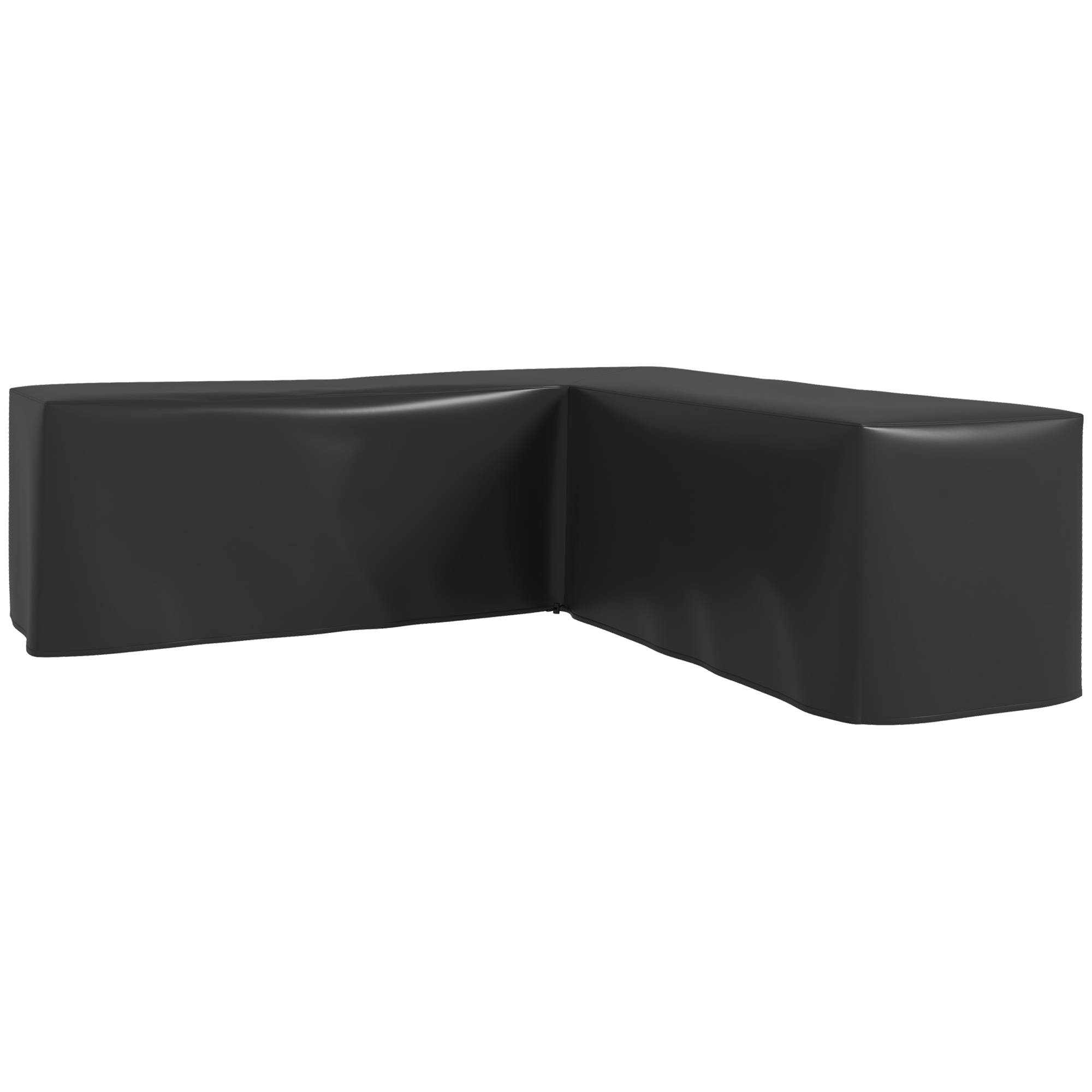 Housse de protection pour mobilier de jardin, en forme de L, imperméable, anti-UV, pour canapé d'angle, 250 x 250 x 79 cm, noire - Image 2