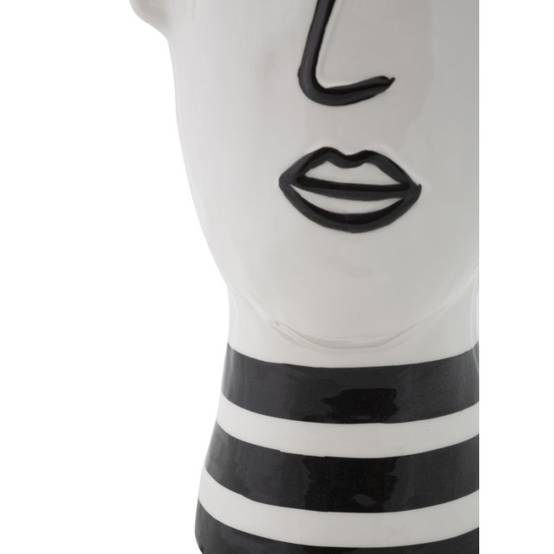 Vase visage en céramique blanche 13.2x11.8x26.3 cm - Mauro Ferretti - Image 2
