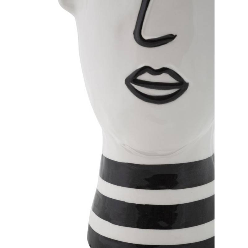 Vase visage en céramique blanche 13.2x11.8x26.3 cm - Mauro Ferretti - Image 2