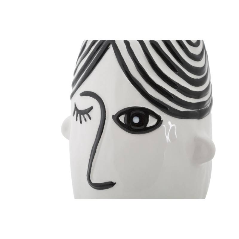 Vase visage en céramique blanche 13.2x11.8x26.3 cm - Mauro Ferretti - Image 4