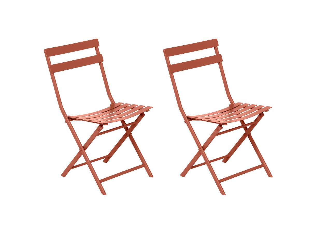 Hesperide - Lot de 2 Chaises de jardin métal pliante Greensboro Ambre- Hespéride - Image 1
