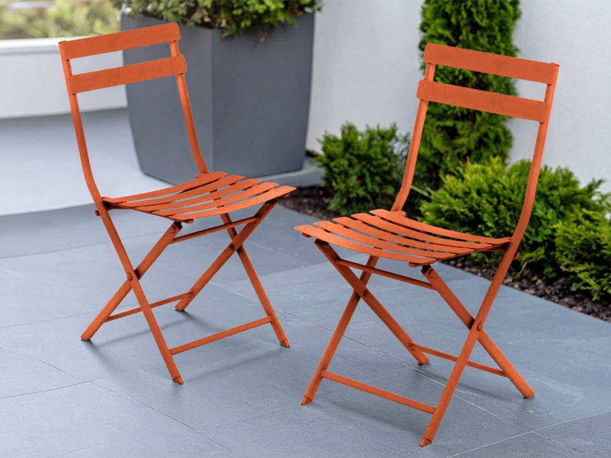 Hesperide - Lot de 2 Chaises de jardin métal pliante Greensboro Ambre- Hespéride - Image 2