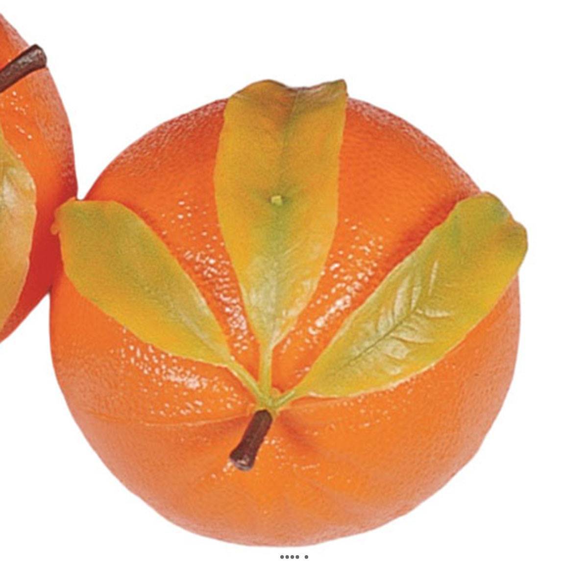 Artificielles - Orange artificielle géante et feuilles X 2 Plastique soufflé D 175 mm - Imagen 3