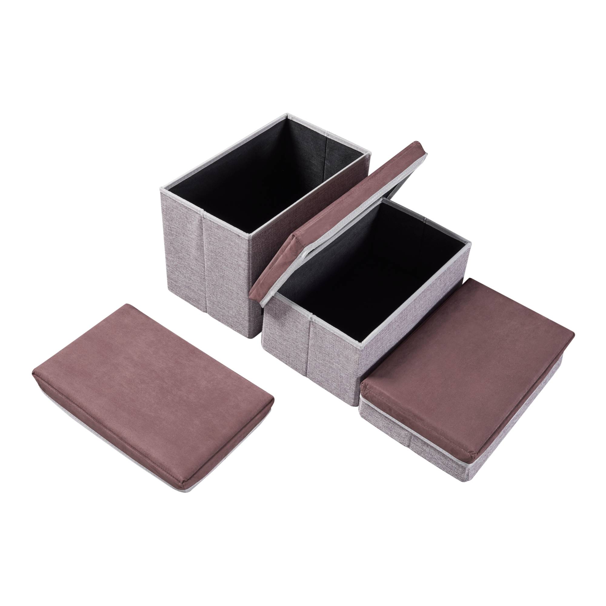 [en.casa] - Escalier à 3 marches pour animaux domestiques Vojens 75 x 40 x 30 cm marron foncé gris [en.casa] - Imagen 7