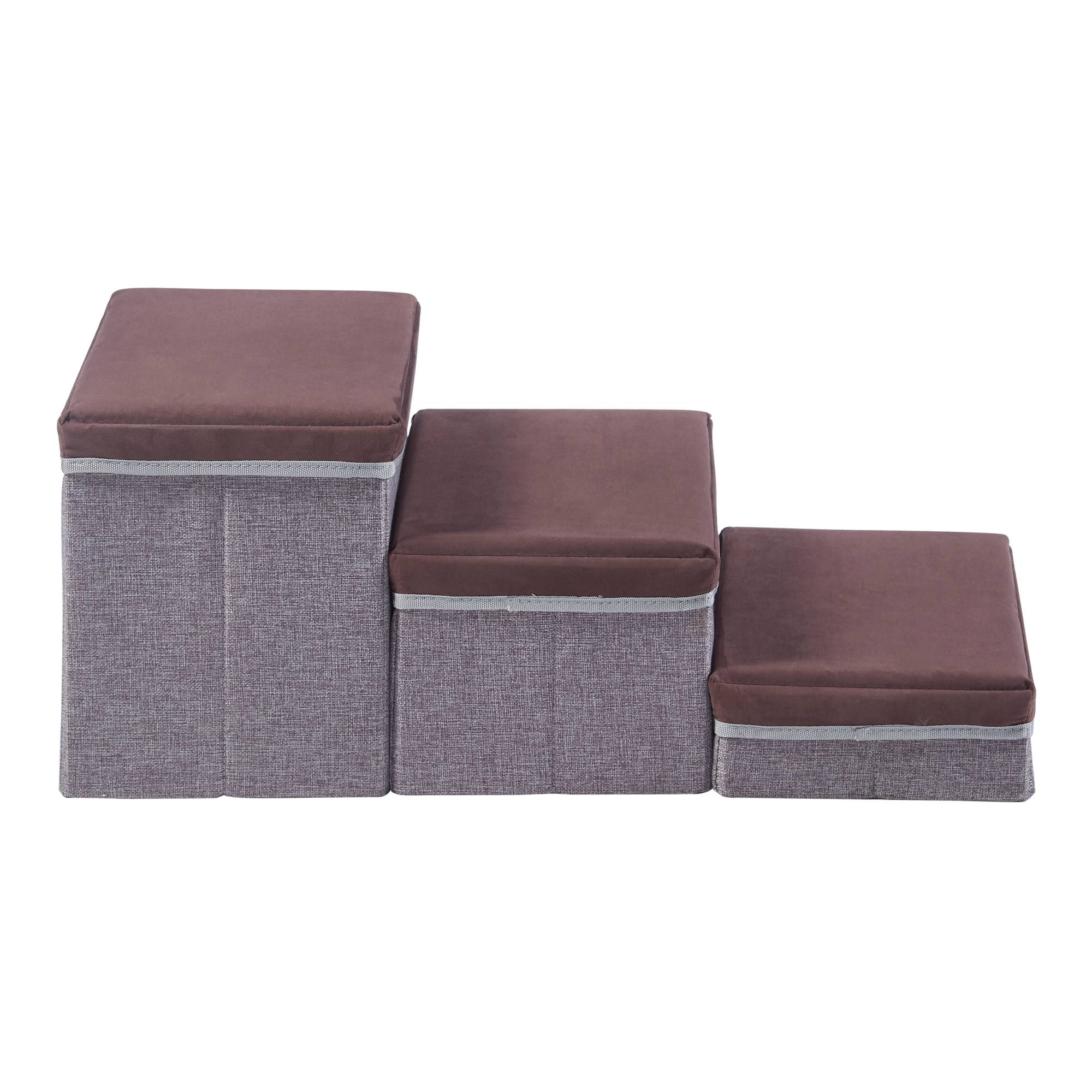 [en.casa] - Escalier à 3 marches pour animaux domestiques Vojens 75 x 40 x 30 cm marron foncé gris [en.casa] - Imagen 6