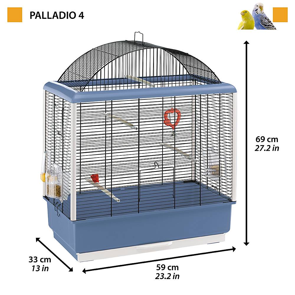 Ferplast - Ferplast Cage pour canaris et autres petits oiseaux exotiques PALLADIO 4, Design élégant avec toit panoramique, accessoires et mangeoires tournantes, - Imagen 2