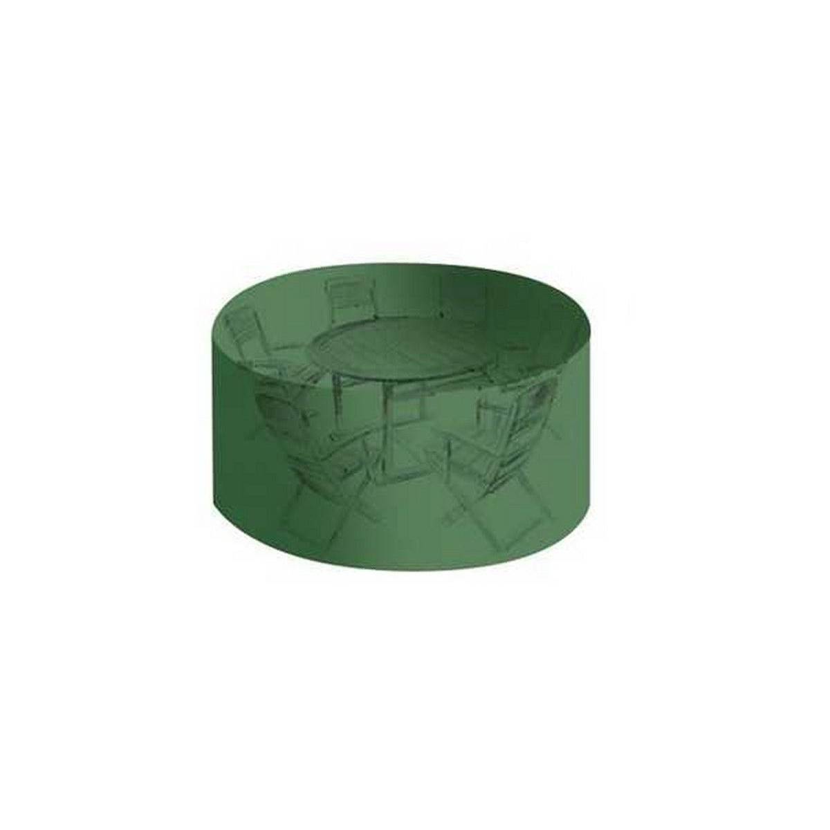 Housse salon de jardin pvc ronde 184 x 120 cm avec oeillets couleur Verte - Imagen 1