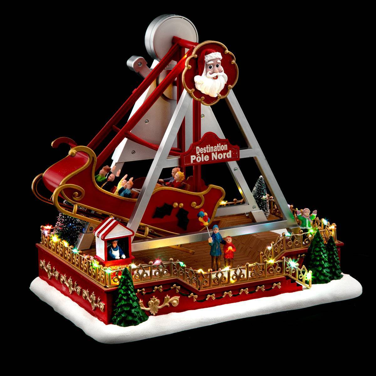 Atmosphera - Village lumineux attraction bateau 41 LED H.33cm musical - Atmosphera Créateur d'intérieur - Imagen 1