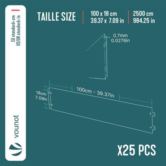 Vounot - Lot de 25 Bordure de jardin en métal flexible 100x18cm noir - clôture gazon antirouille 25m - VOUNOT® - Image 3