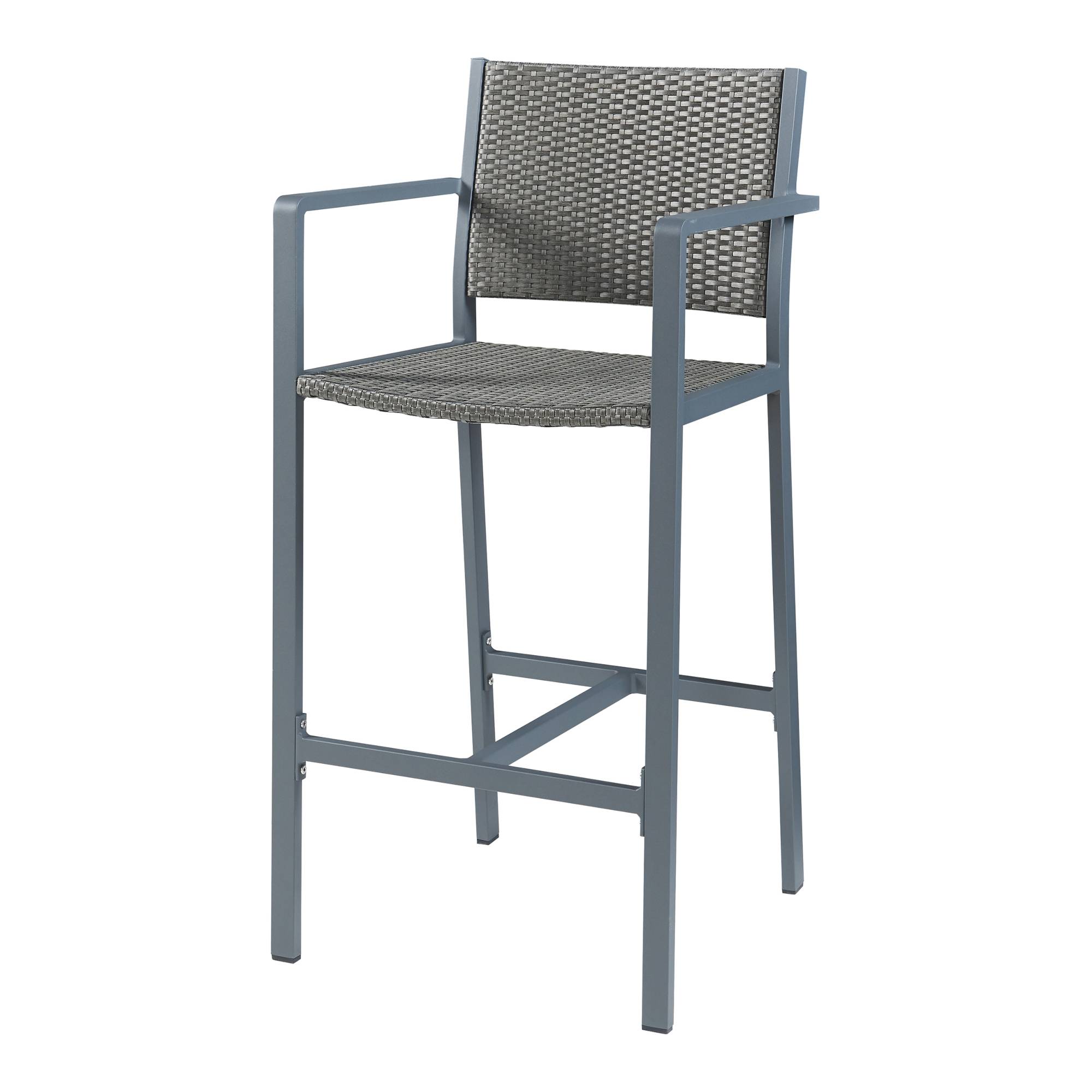 Casa.Pro - Lot de 2 tabourets de bar pour extérieur Avise hauteur d'assise 75 cm anthracite gris foncé casa.pro - Imagen 4