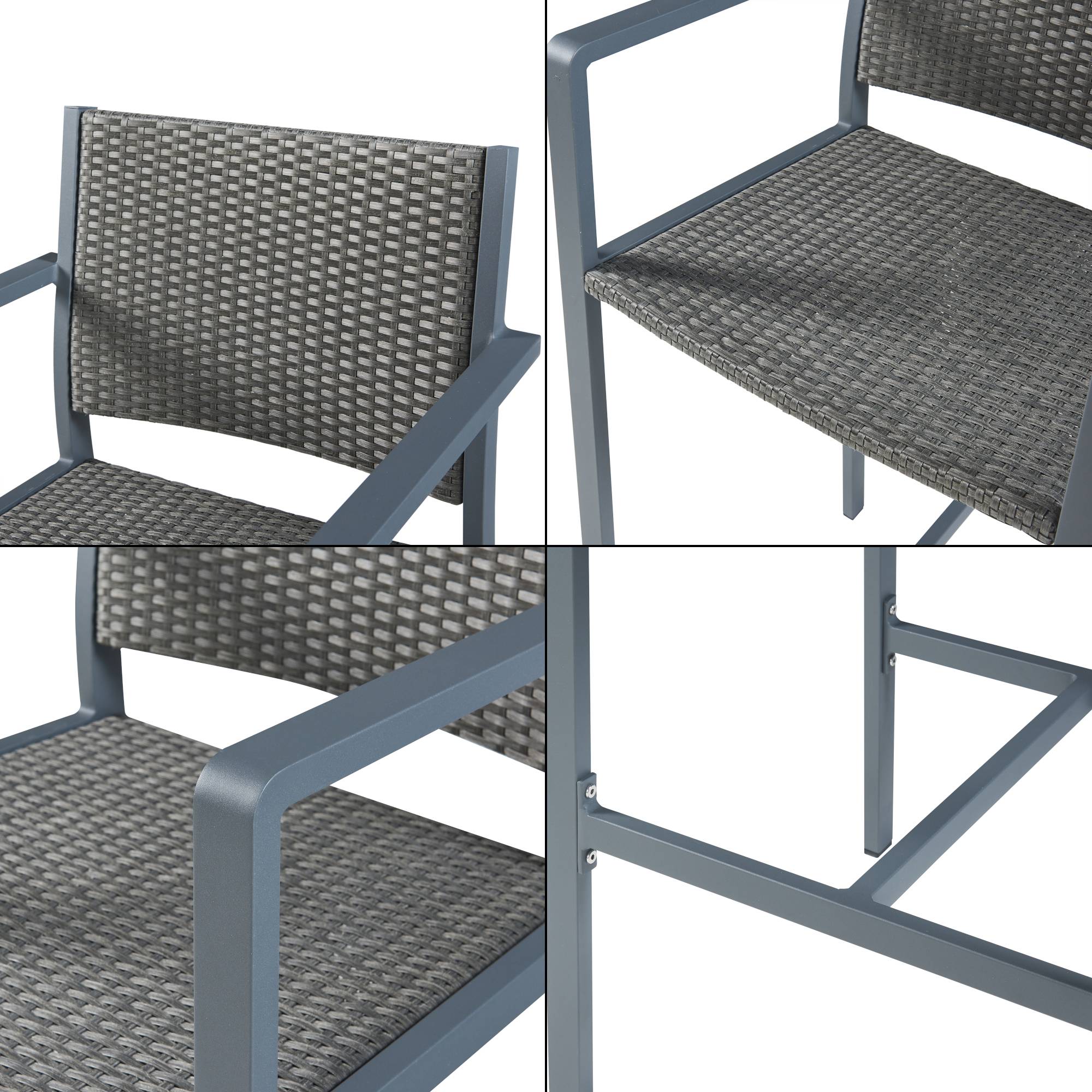 Casa.Pro - Lot de 2 tabourets de bar pour extérieur Avise hauteur d'assise 75 cm anthracite gris foncé casa.pro - Imagen 8