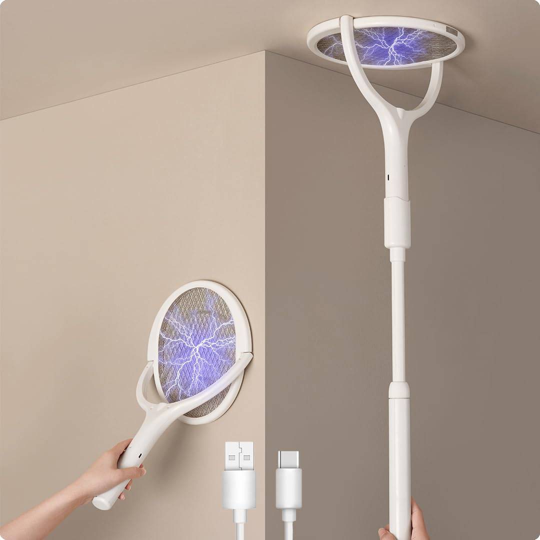 IntiMeg - Raquette Électrique Insectes, avec Une Extension Télescopique - IntiMeg - Image 1