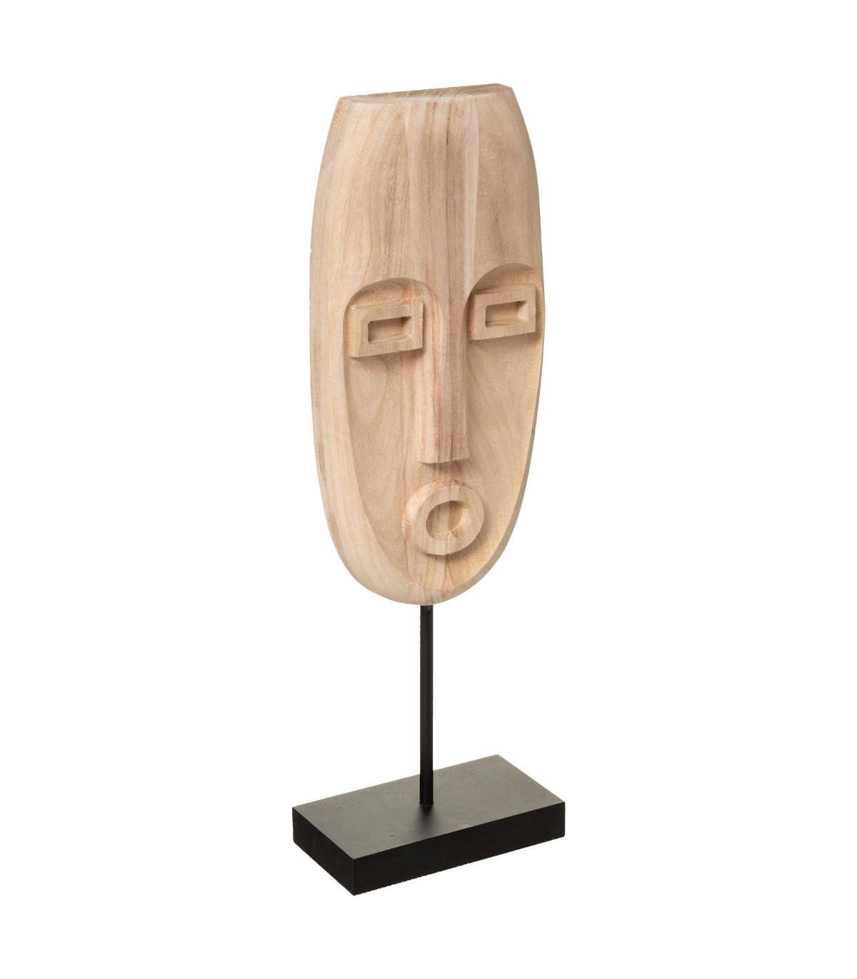 Objet décoratif Sculpture Masque Safari  en Bois Naturel H 47 cm - Imagen 1