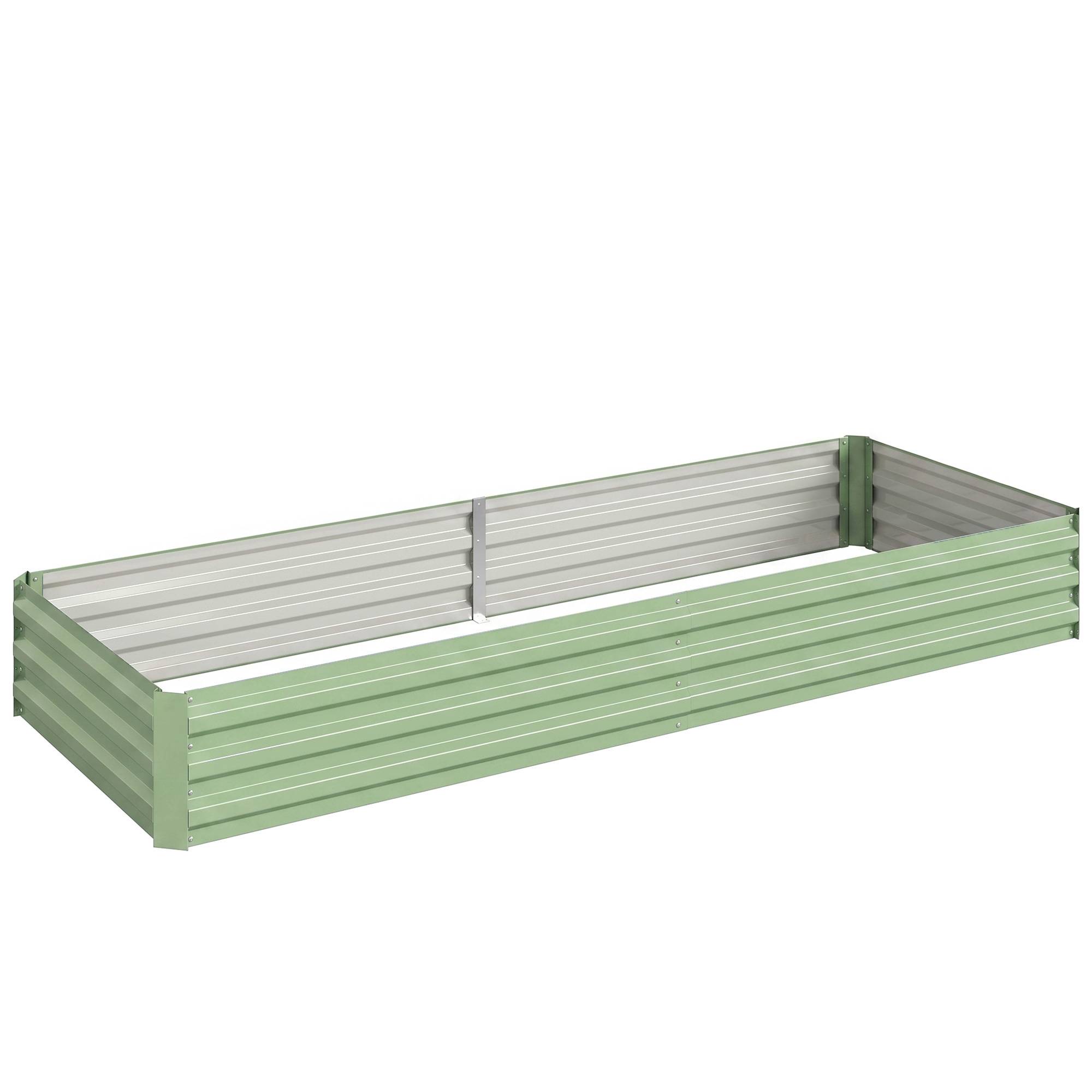 ComfortXL - Carré potager surélevé rectangulaire en acier galvanisé vert clair 241 x 90,5 x 30 cm pour légumes et fleurs - Image 10