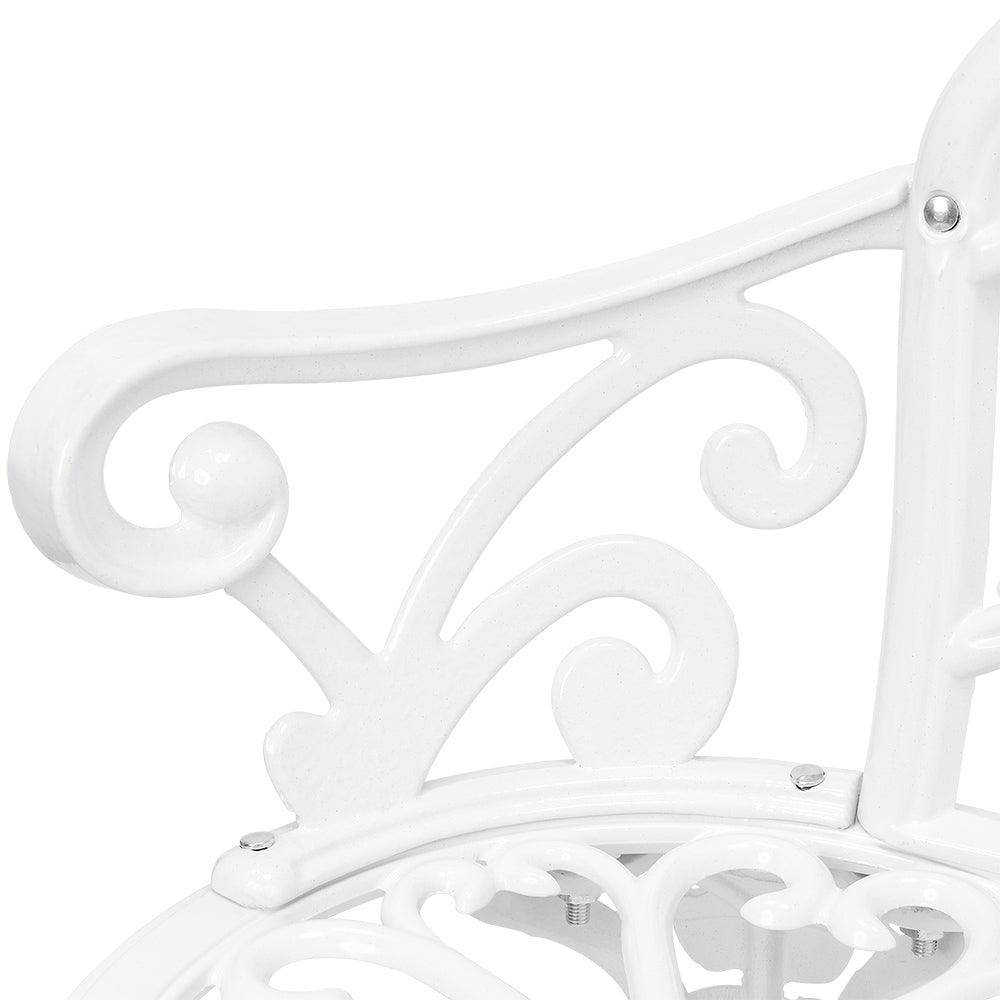 Helloshop26 - Banc chaise siège de jardin fonte résistant aux intempéries 100 cm blanc - Imagen 4