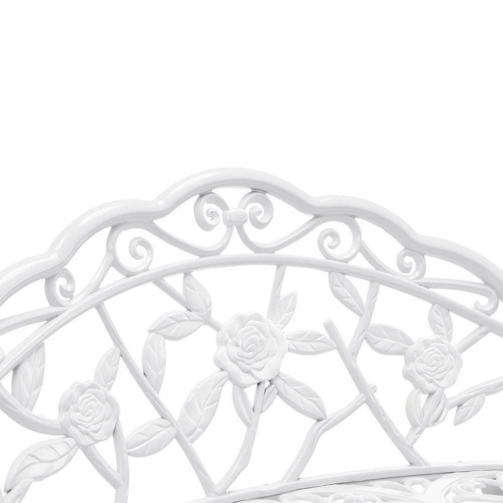 Helloshop26 - Banc chaise siège de jardin fonte résistant aux intempéries 100 cm blanc - Imagen 5