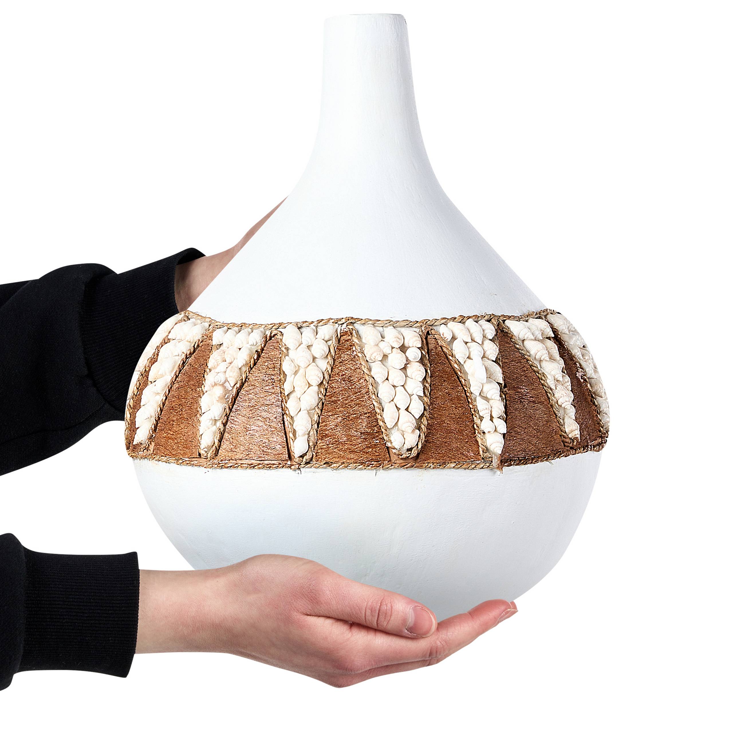 Beliani - Vase décoratif Terre cuite Blanc SIMPANG - 26x26x33- Beliani - Image 4