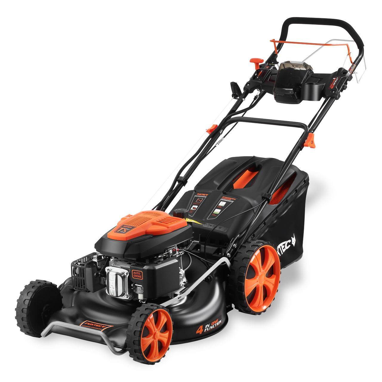 FUXTEC - Tondeuse thermique autotractée FUXTEC FX-RM5396ESPRO – 53 cm, 6 CV, 196 cm³, bac 70 L, démarrage électrique, vitesse réglable - FUXTEC