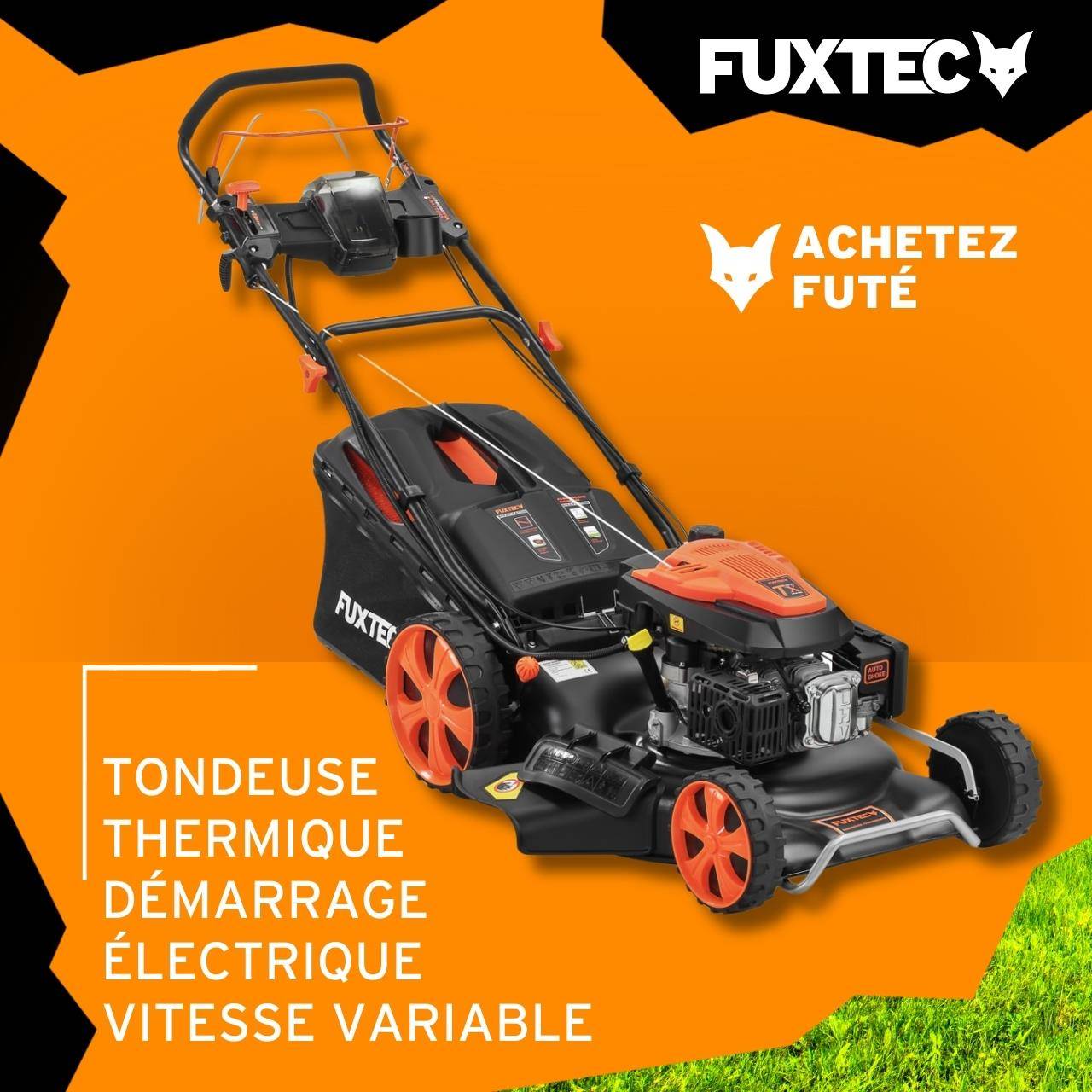 FUXTEC - Tondeuse thermique autotractée FUXTEC FX-RM5396ESPRO – 53 cm, 6 CV, 196 cm³, bac 70 L, démarrage électrique, vitesse réglable - FUXTEC - Image 2