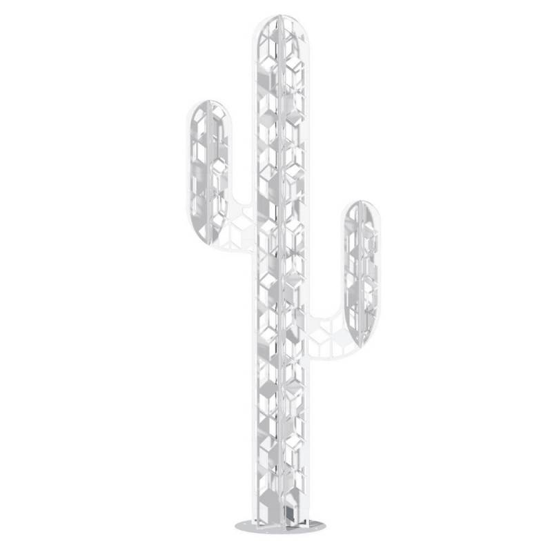 Cactus métal 3 branches origami - Blanc 110 cm - Jardinex - Imagen 1