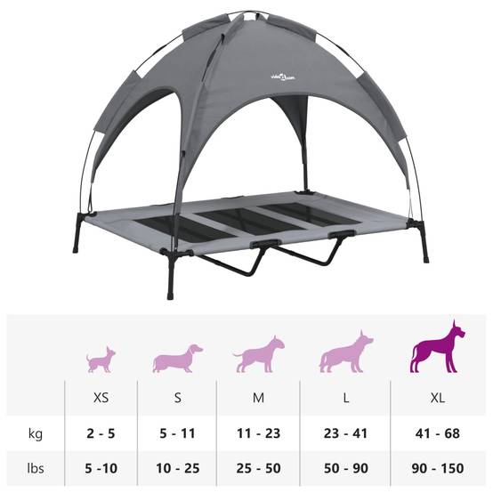Grand Lit Chien avec Auvent Acier renforcé pour Extérieur Anthracite 122x93cm – ComfortXL Pet Living - Image 10