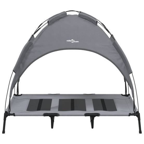 Grand Lit Chien avec Auvent Acier renforcé pour Extérieur Anthracite 122x93cm – ComfortXL Pet Living - Image 4