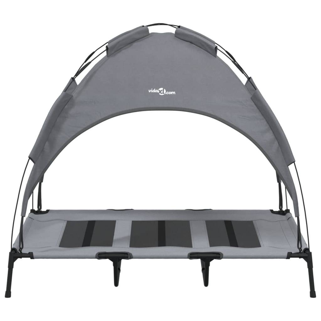 Grand Lit Chien avec Auvent Acier renforcé pour Extérieur Anthracite 122x93cm – ComfortXL Pet Living - Image 4